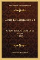 Cours De Litterature V1