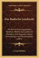 Das Badische Landrecht