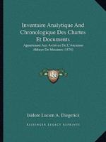 Inventaire Analytique And Chronologique Des Chartes Et Documents