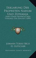 Erklarung Der Propheten Nahum Und Zephanja