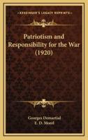 Patriotism and Responsibility for the War (1920)