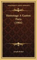 Hommage A Gaston Paris (1904)