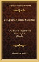 De Spartanorum Syssitiis