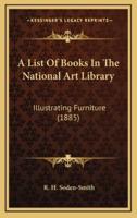 A List Of Books In The National Art Library