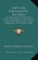 1645-1656, Portsmouth Records