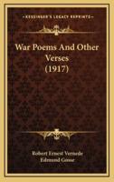 War Poems And Other Verses (1917)