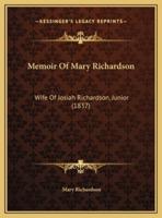 Memoir Of Mary Richardson