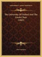 The University Of Oxford And The Greek Chair (1863)