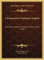 A Proposal For Printing In English