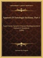 Appunti Di Fonologia Siciliana, Part 1