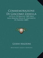 Commemorazione Di Giacomo Zanella