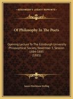 Of Philosophy In The Poets