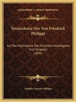 Verzeichniss Der Von Friedrich Philippi