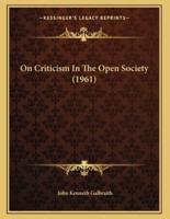 On Criticism In The Open Society (1961)