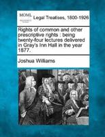Rights of Common and Other Prescriptive Rights