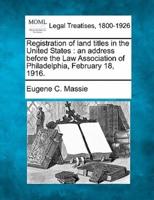 Registration of Land Titles in the United States