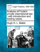 Analysis of Foote's Private International Law