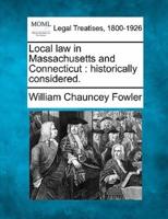 Local Law in Massachusetts and Connecticut