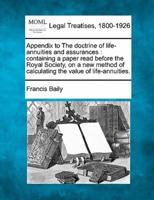 Appendix to the Doctrine of Life-Annuities and Assurances