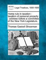 Home Rule in Taxation