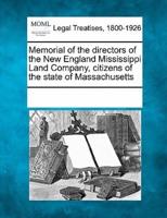 Memorial of the Directors of the New England Mississippi Land Company, Citizens of the State of Massachusetts