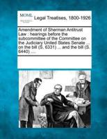 Amendment of Sherman Antitrust Law