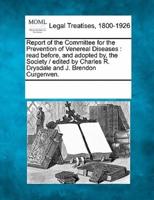Report of the Committee for the Prevention of Venereal Diseases