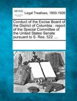 Conduct of the Excise Board of the District of Columbia