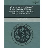 What Do Nurses' Unions Do? Implications for RN Wages, the Patient Care Envi