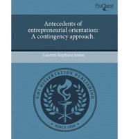 Antecedents of Entrepreneurial Orientation
