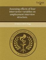 Assessing Effects of Four Interviewer Variables on Employment Interview Str