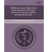 Middle and Junior High School Choral Repertoire