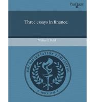 Three Essays in Finance