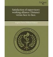 Satisfaction of Supervisory Working Alliance