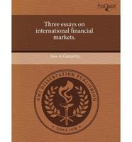 Three Essays On International Financial Markets