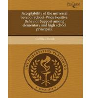 Acceptability of the Universal Level of School-Wide Positive Behavior Suppo