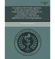 Analysis of the Female Experience in the School Superintendency
