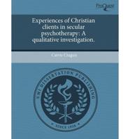 Experiences of Christian Clients in Secular Psychotherapy