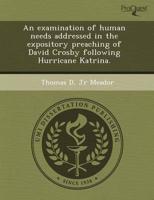 Examination of Human Needs Addressed in the Expository Preaching of David C