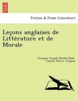 Lec Ons Anglaises De Litte Rature Et De Morale