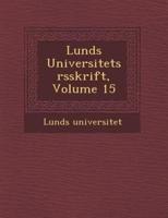 Lunds Universitets Rsskrift, Volume 15