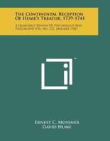 The Continental Reception Of Hume's Treatise, 1739-1741