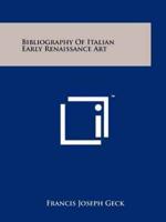 Bibliography of Italian Early Renaissance Art