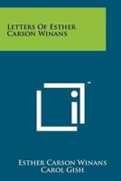 Letters Of Esther Carson Winans