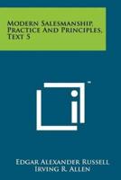 Modern Salesmanship, Practice and Principles, Text 5