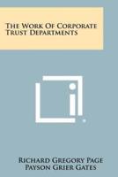 The Work of Corporate Trust Departments