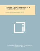 Table of the Gamma Function for Complex Arguments