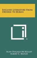 English Literature from Dryden to Burns