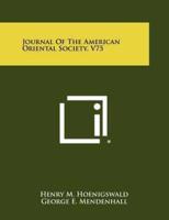 Journal of the American Oriental Society, V75