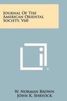 Journal of the American Oriental Society, V60